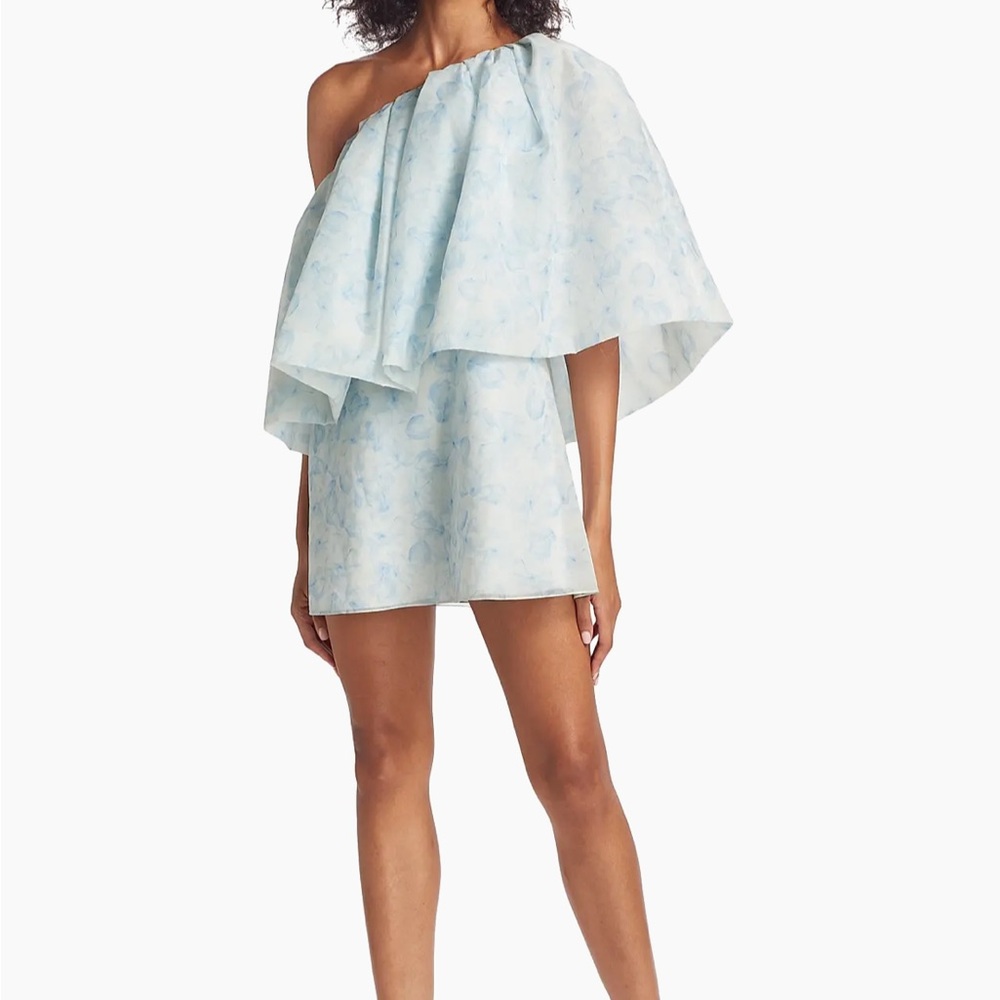 Sachin & Babi One-Shoulder Blue Floral Dress